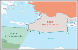 Türkiye Libya Kıta sahanlıkları haritası